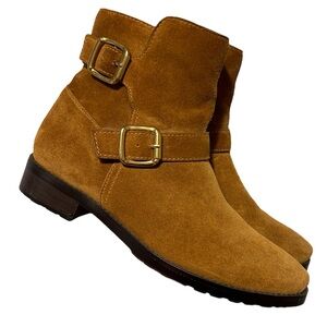 27 EDIT Kaiser Whiskey Suede booties Size 8